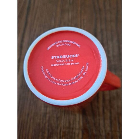 2020 Starbucks Fa La La La La Ceramic Holiday Christmas Coffee Mug Cup with Lid - Picture 6 of 6